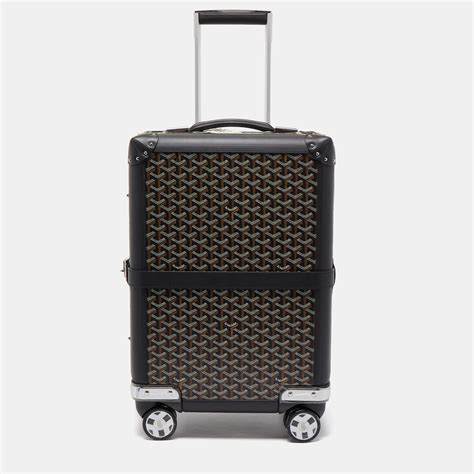 goyard ine coated canvas and leather bourget pm trolley black|bourget pm luggage case.